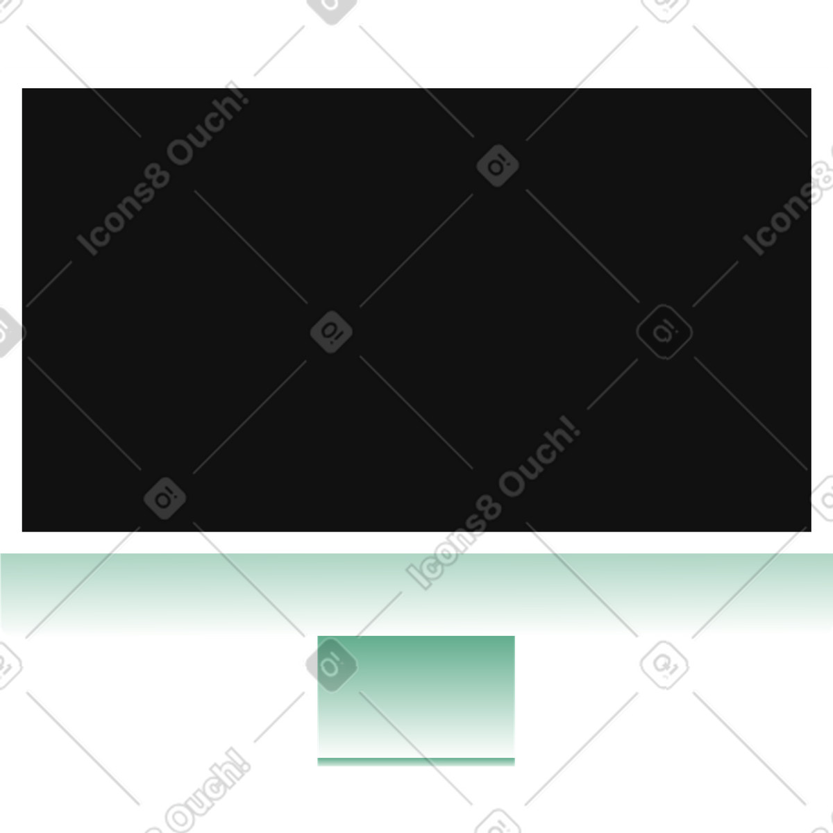 Monitor illustration clipart with glowing digital display and soft gradients
