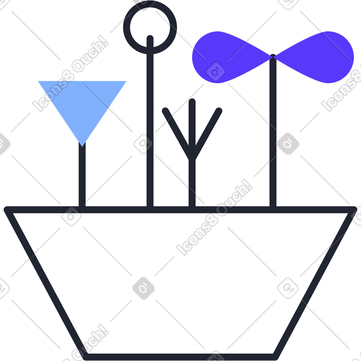 Vaso di fiori illustrazione in stile Pablita scarica in PNG, SVG