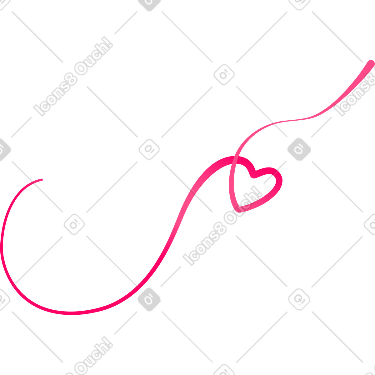 Space 스타일의 Pink heart ribbon 일러스트레이션 PNG, SVG 다운로드