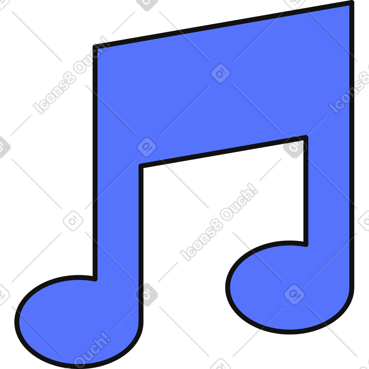 Music note icon for song playlist button and audio player illustrazione in stile Main scarica in PNG, SVG