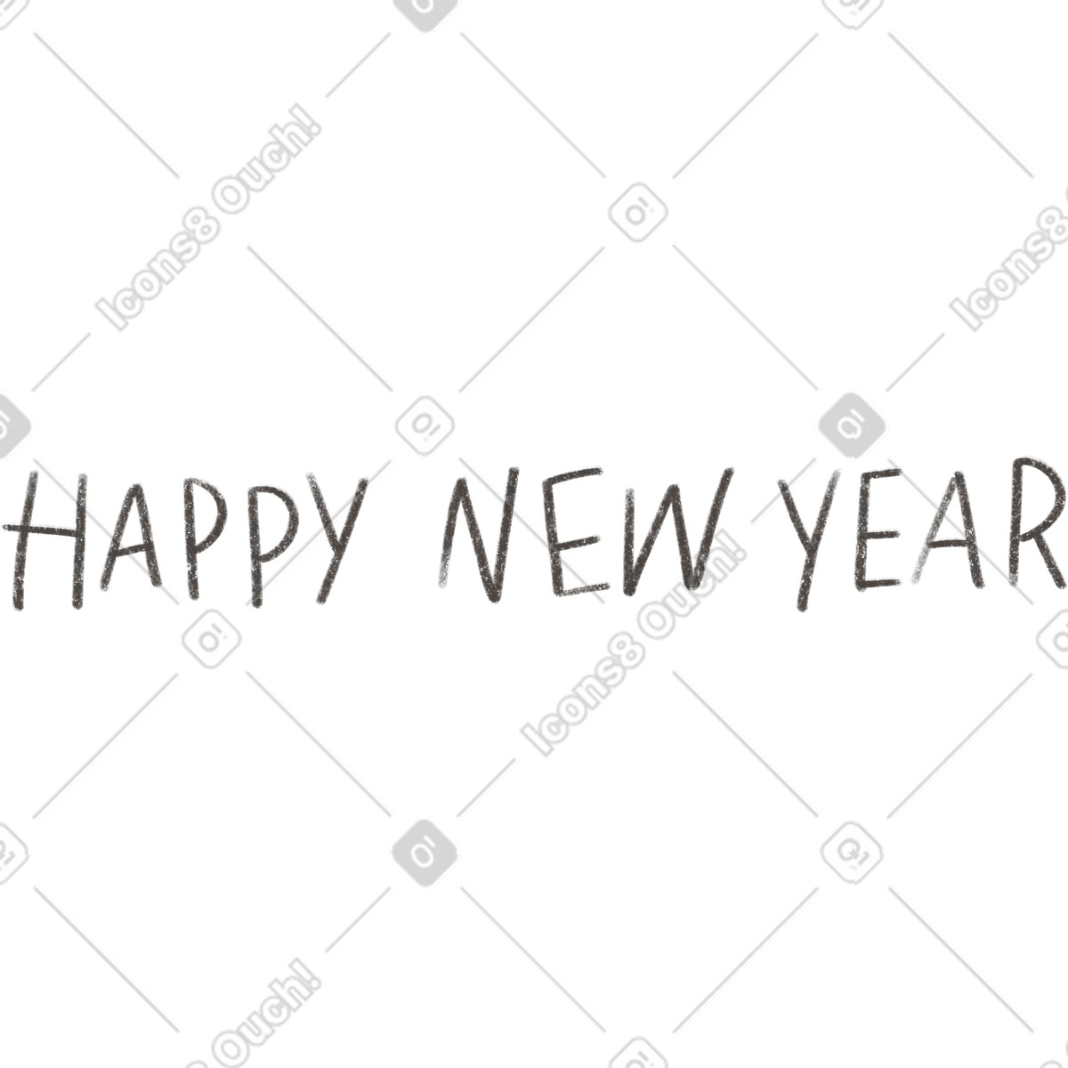 Ilustração de Handdrawn lettering happy new year em no estilo Experimental para baixar em PNG, SVG