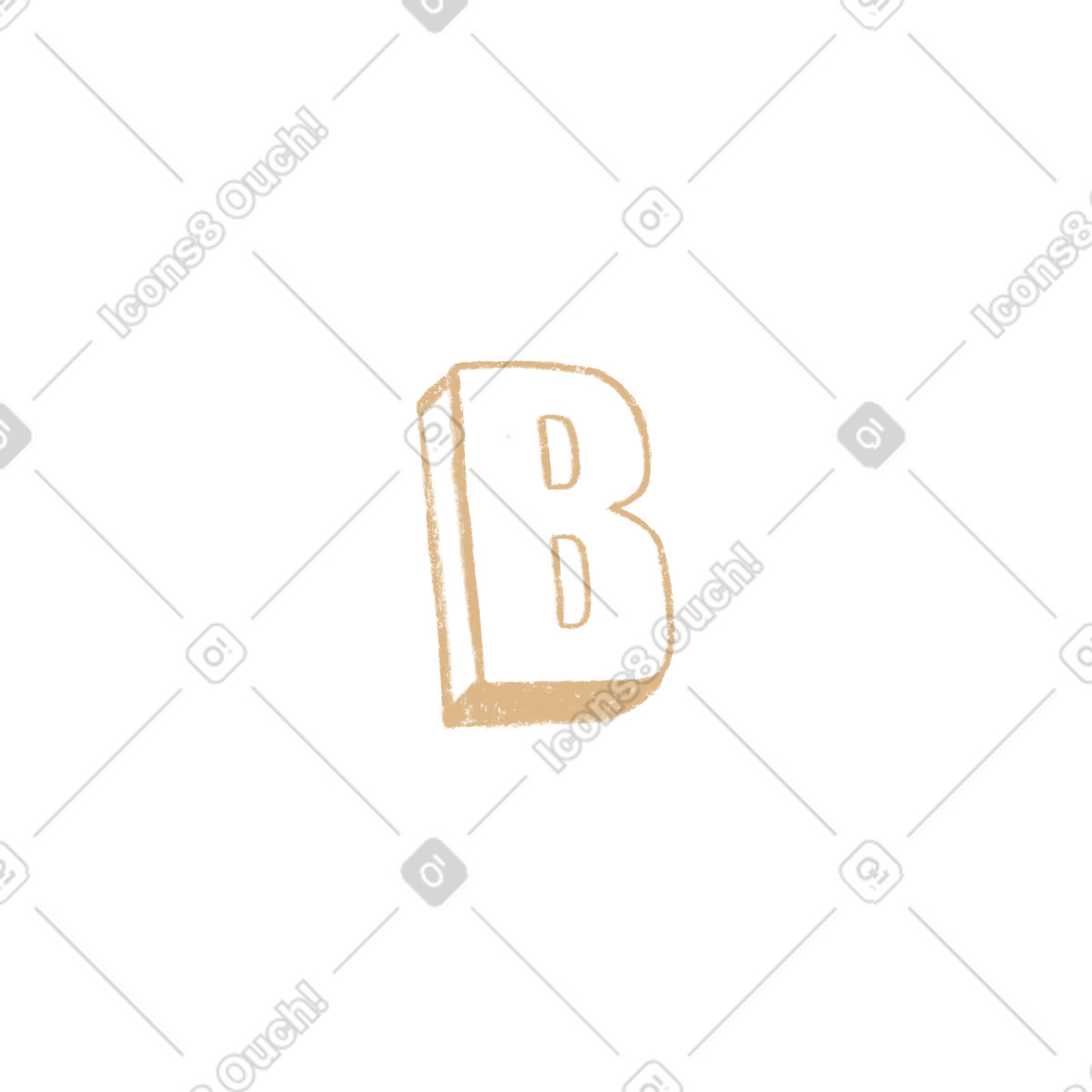Ilustração de Beige letter b em no estilo Chalky para baixar em PNG, SVG