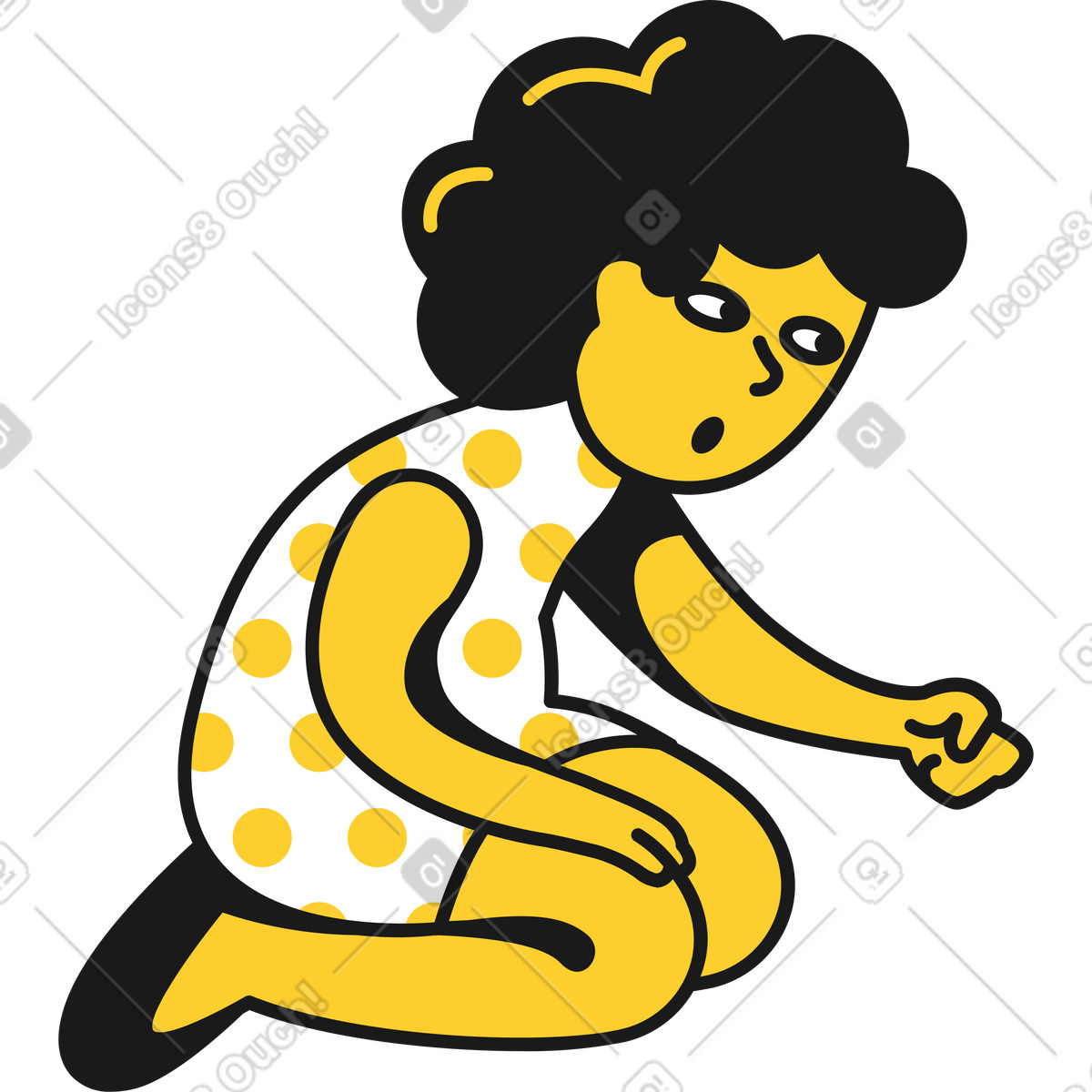 Ilustración Niño arrodillado en estilo Taxi a descargar en PNG y SVG