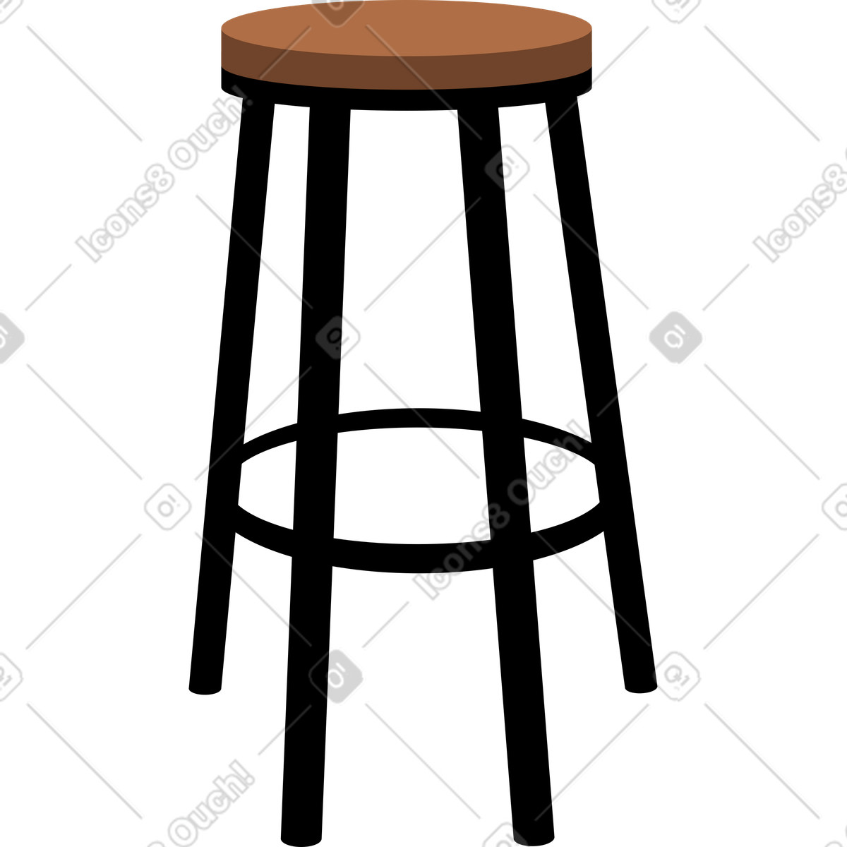 Sedia di legno illustrazione in stile Lagom scarica in PNG, SVG
