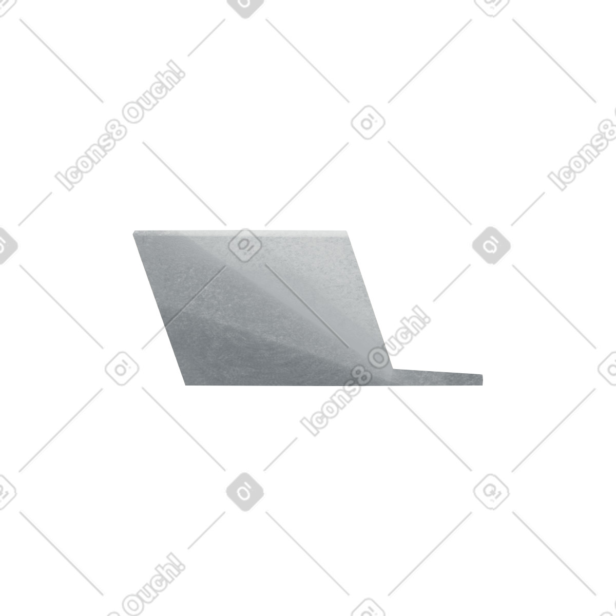 Laptop computer with silver matte finish and open lid-Illustration im Shine-Stil als Download in PNG, SVG