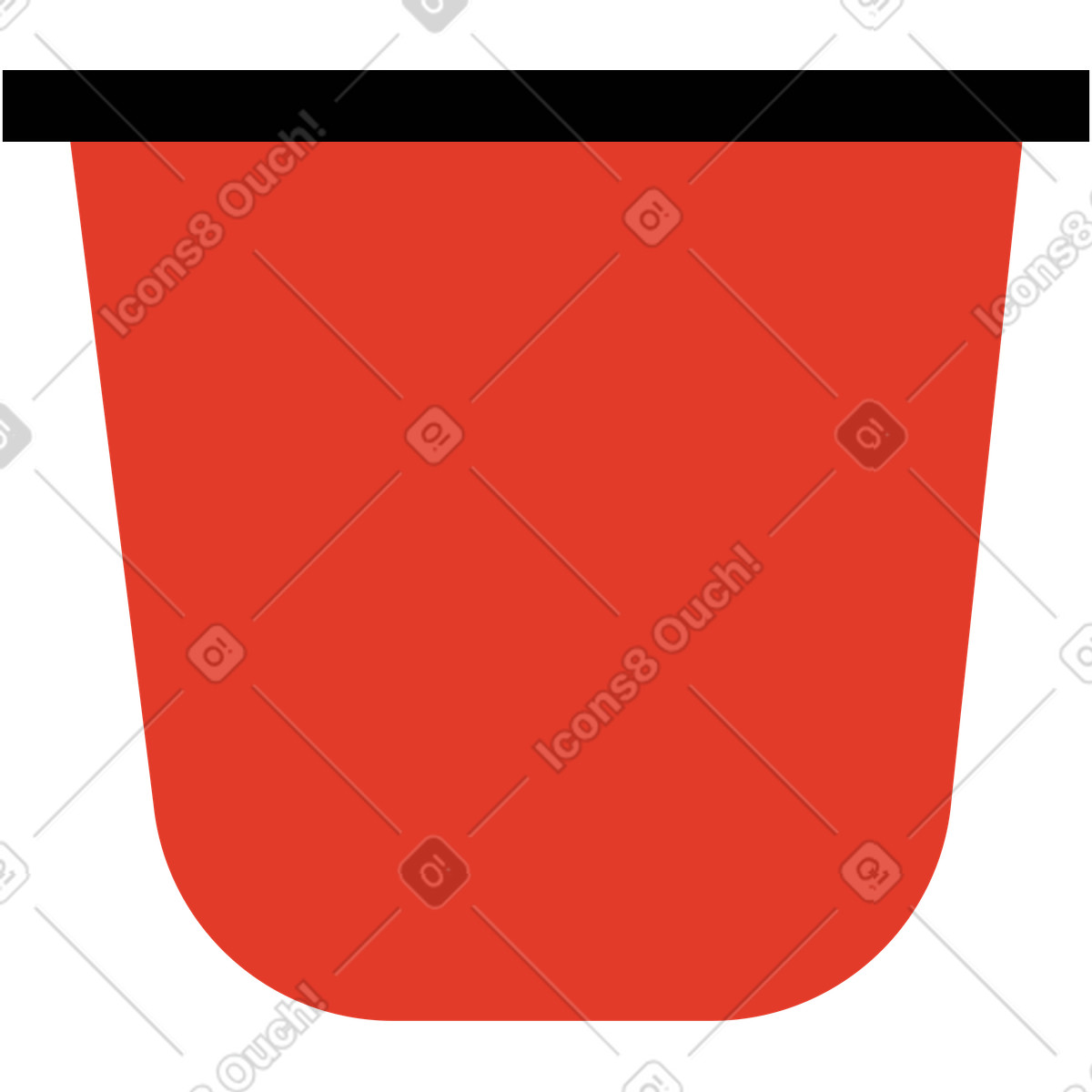 Blumentopf-Illustration im Burgundy-Stil als Download in PNG, SVG