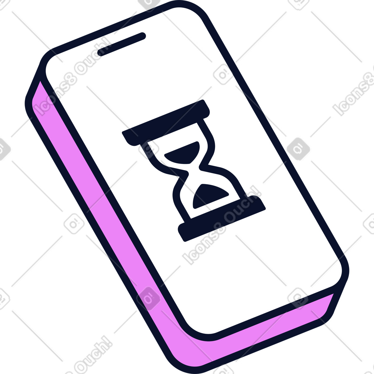 Flexy スタイルの 読み込み中アイコン付きの携帯電話 のイラストをPNG、SVG形式でダウンロード