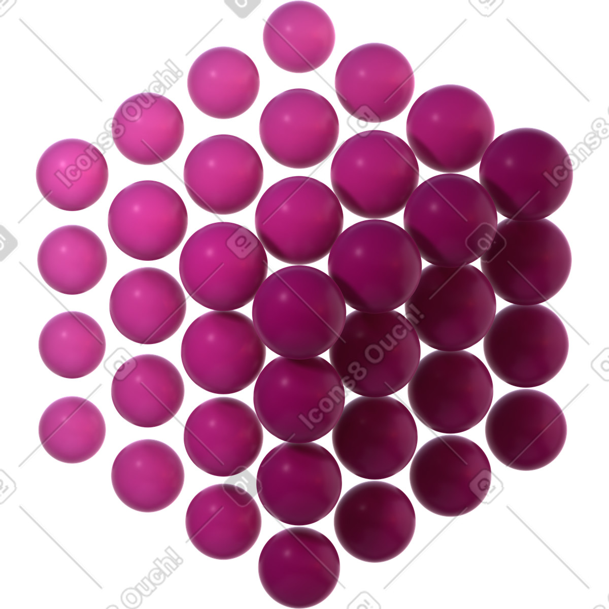 Illustration Tableau de sphères dans le style 3D Glassy à télécharger aux formats PNG, SVG