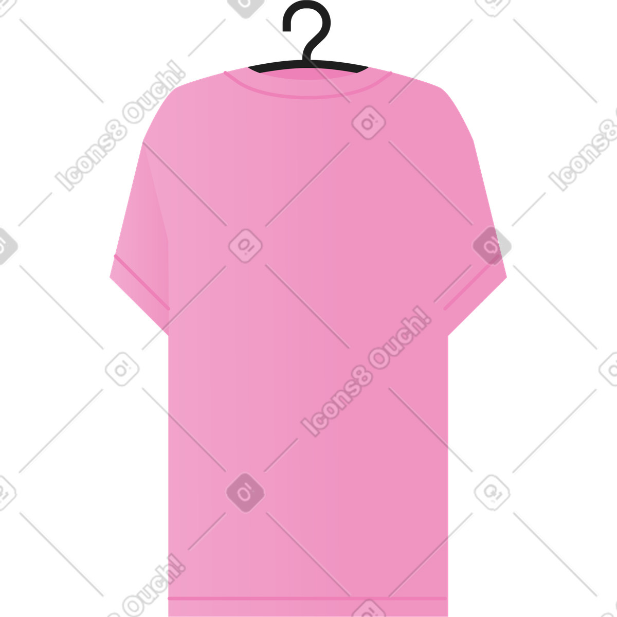 T-shirt pink illustration in Coworking style download in PNG, SVG