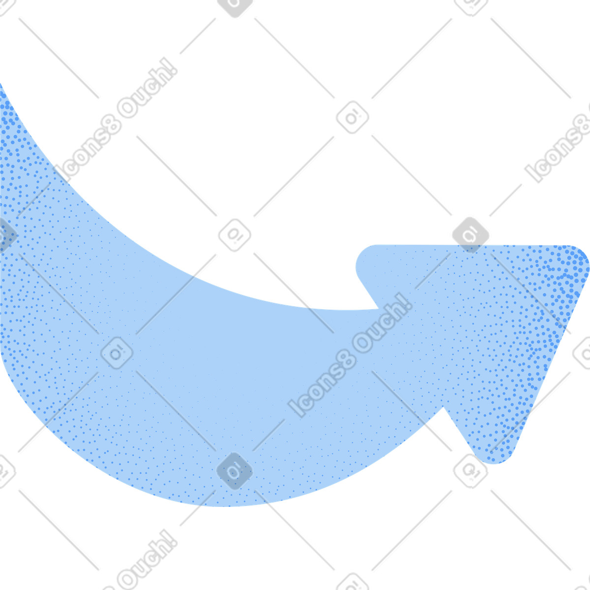 Curved grey arrow-Illustration im Grain-Stil als Download in PNG, SVG