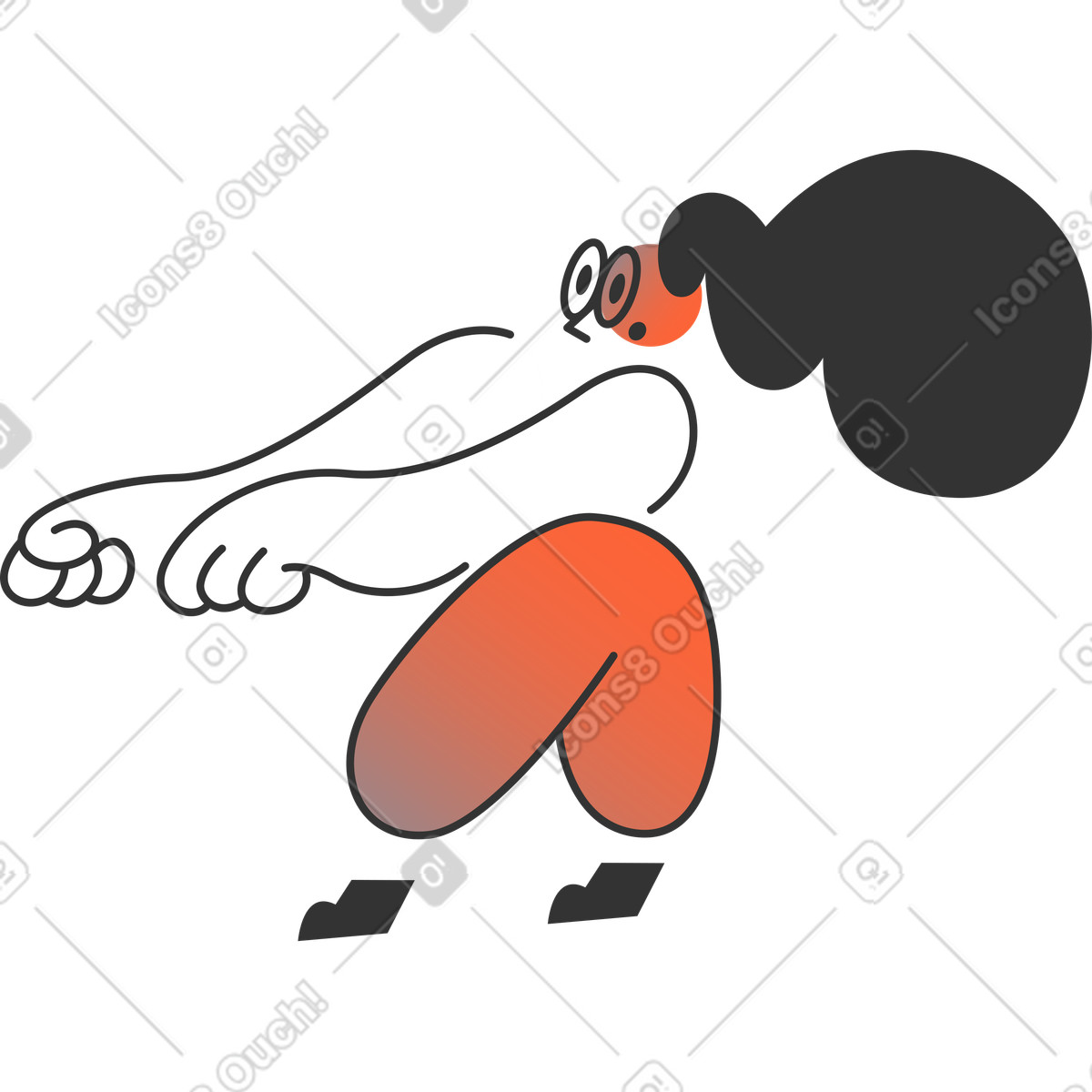 下载 Crayon 风格的 拉女孩 插画，支持 PNG、SVG 格式