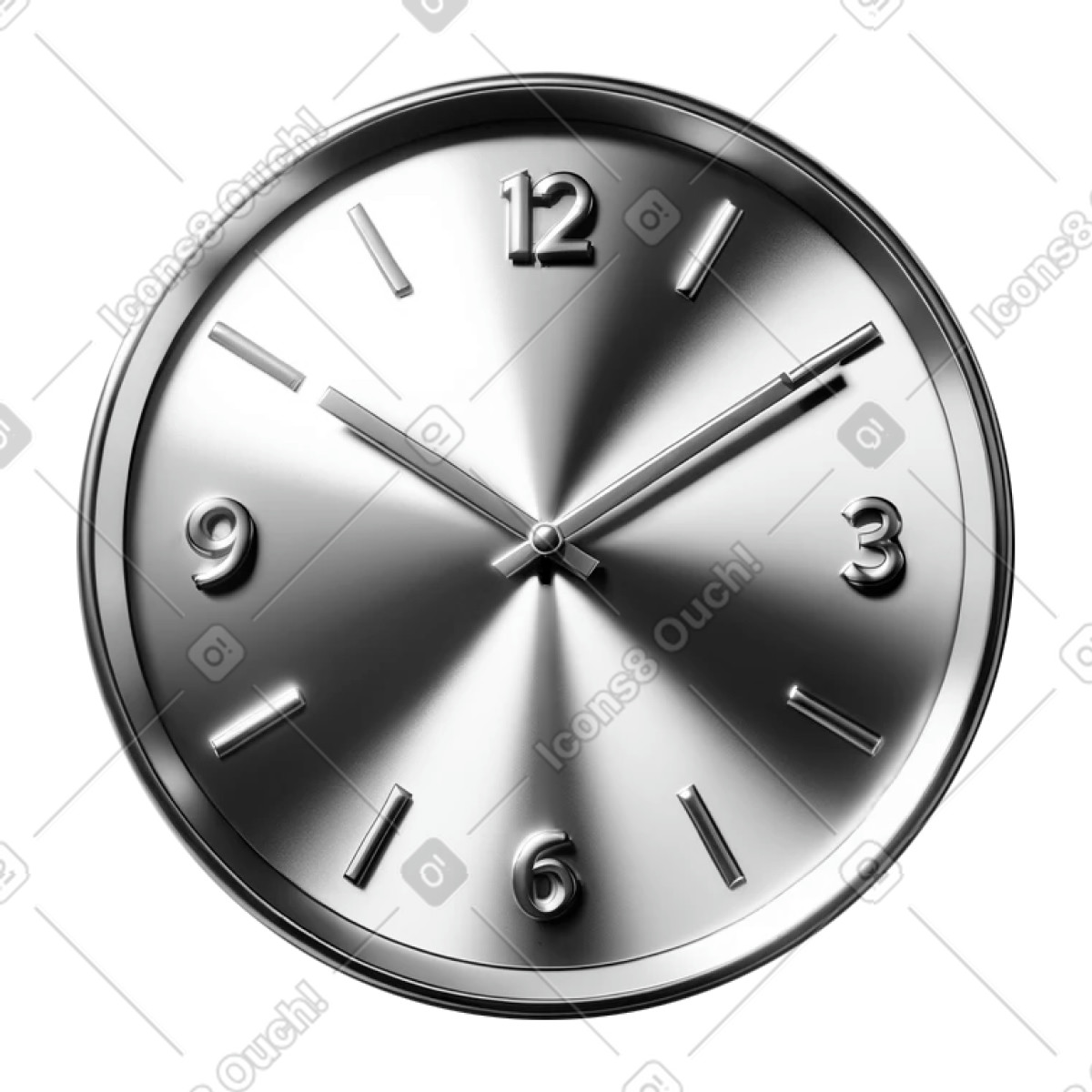 Ilustração de Relógio parede cromado em no estilo Chromed para baixar em PNG, SVG