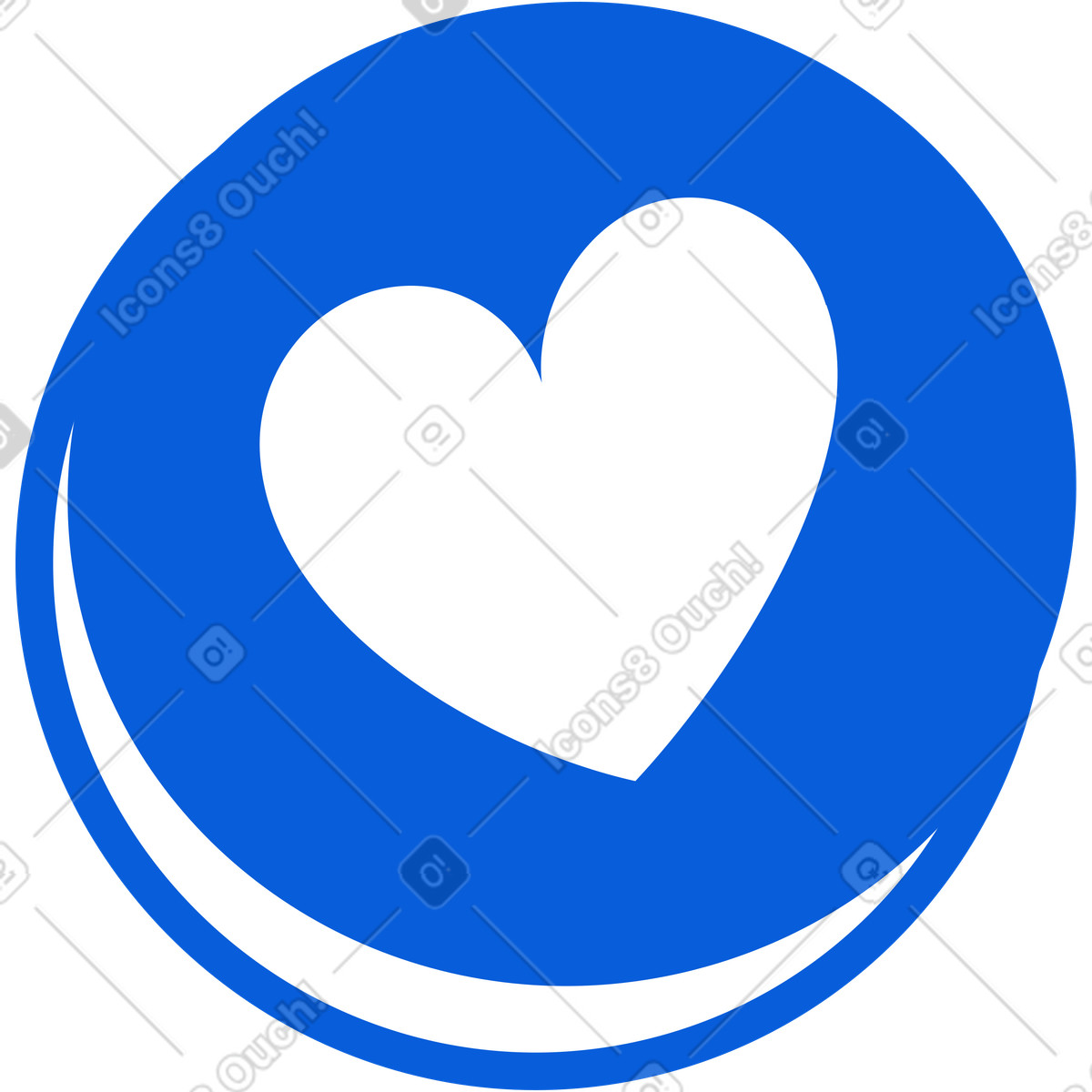 Icon with a heart like illustration in Handy Line style download in PNG, SVG