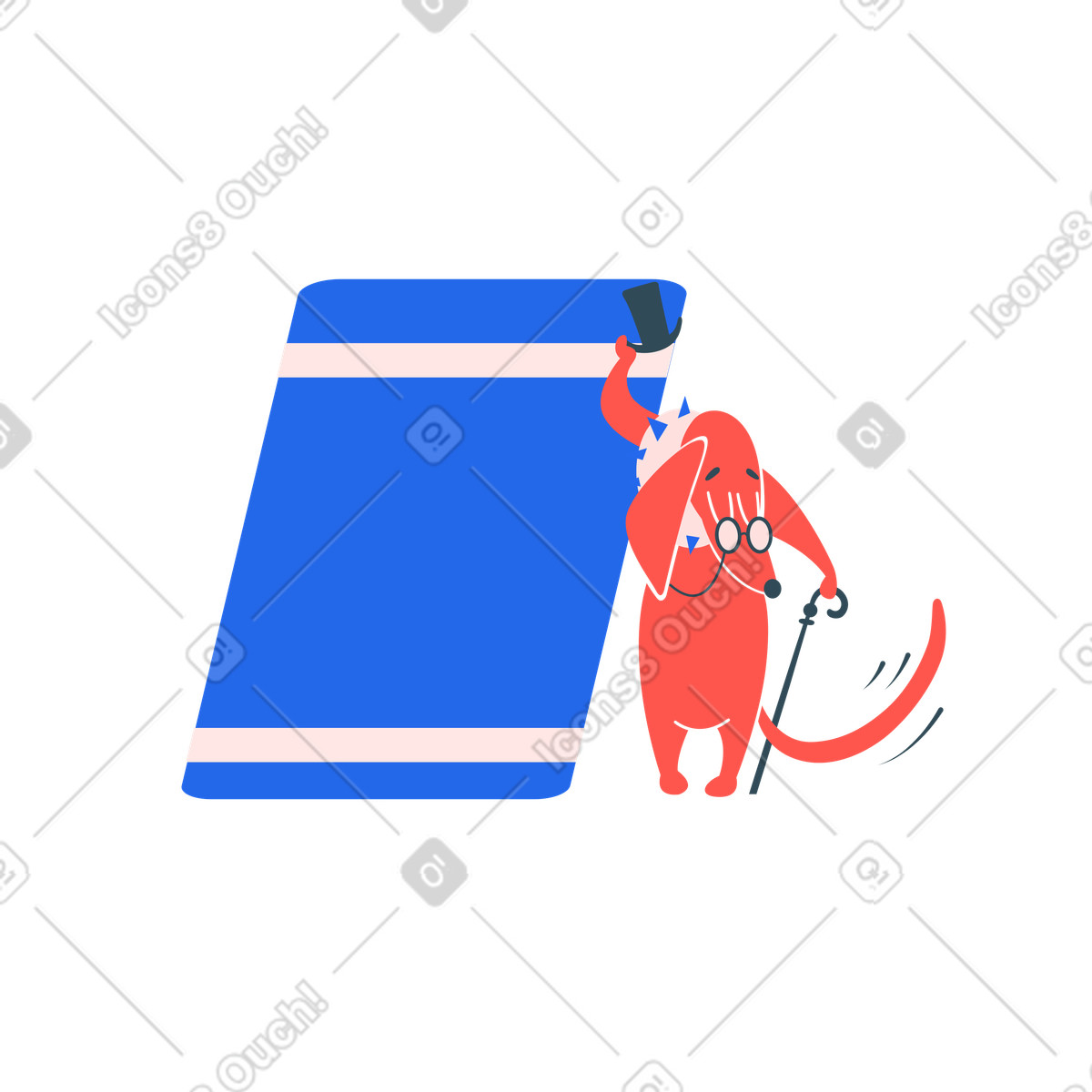 Reading is learning animated illustration in Kingdom style download in GIF, Lottie (JSON), AE