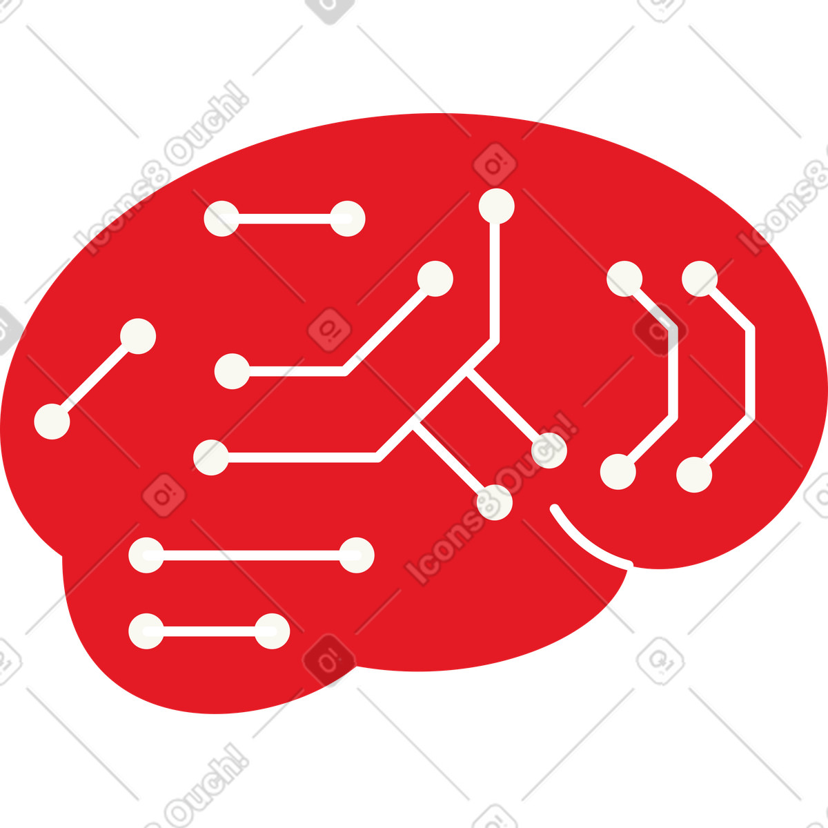 Brain with neurons illustration in Folks style download in PNG, SVG