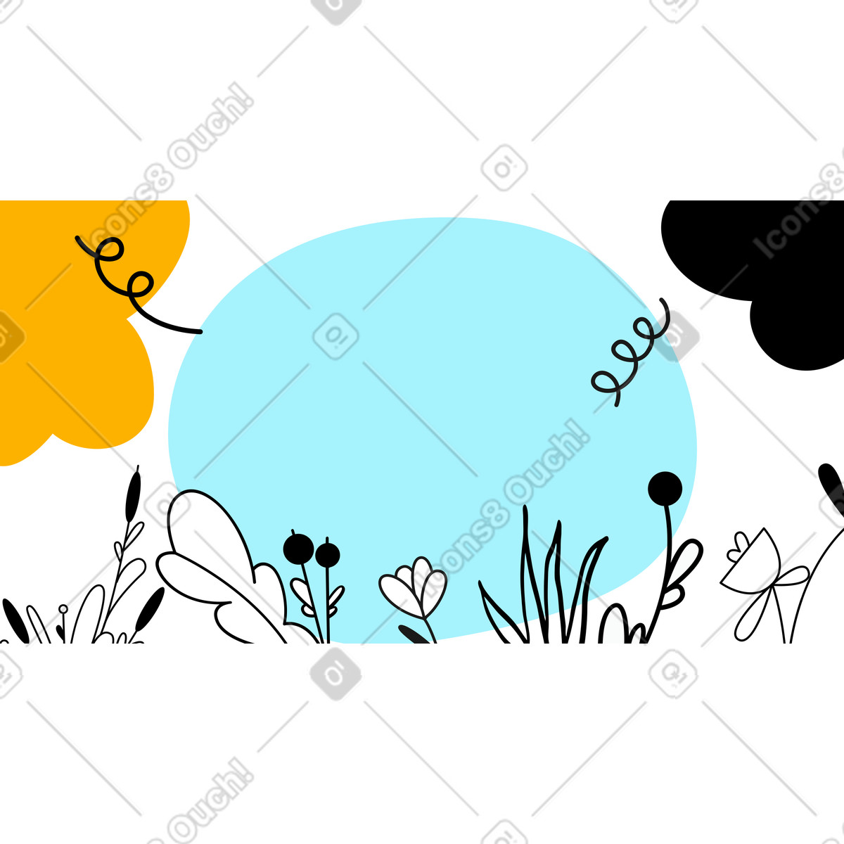 Sfondo astratto con fiori illustrazione in stile Experimental scarica in PNG, SVG
