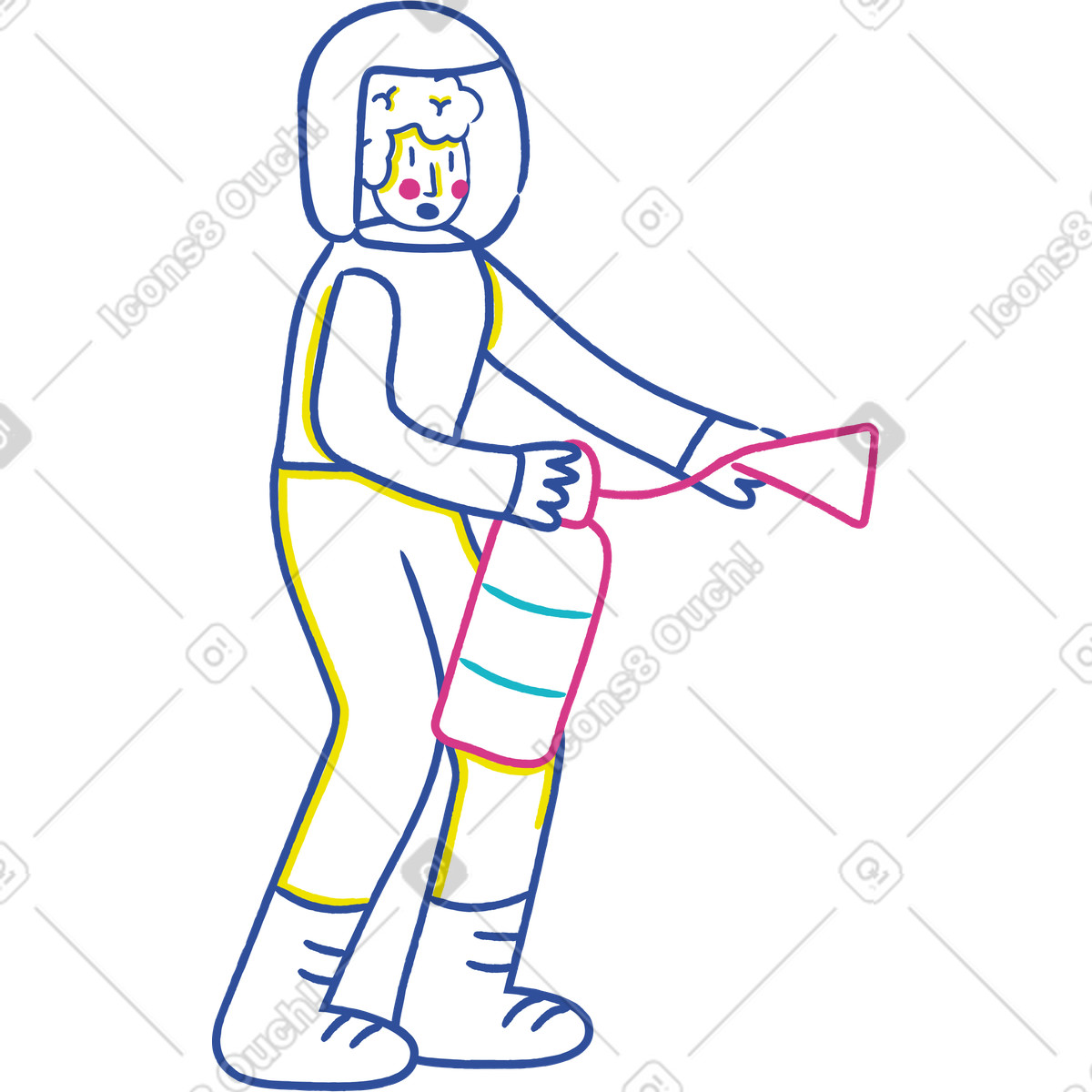 Pompiere illustrazione in stile Lime scarica in PNG, SVG