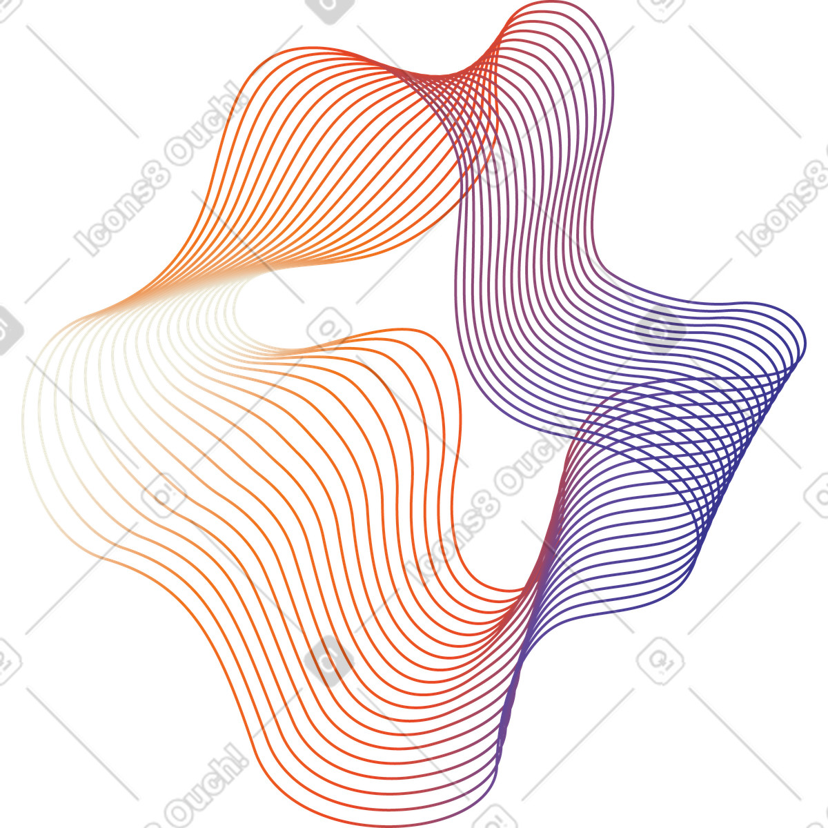 Forms スタイルの 有機的な波形、ニューラルフロー、aiの創造性の流れ のイラストをPNG、SVG形式でダウンロード