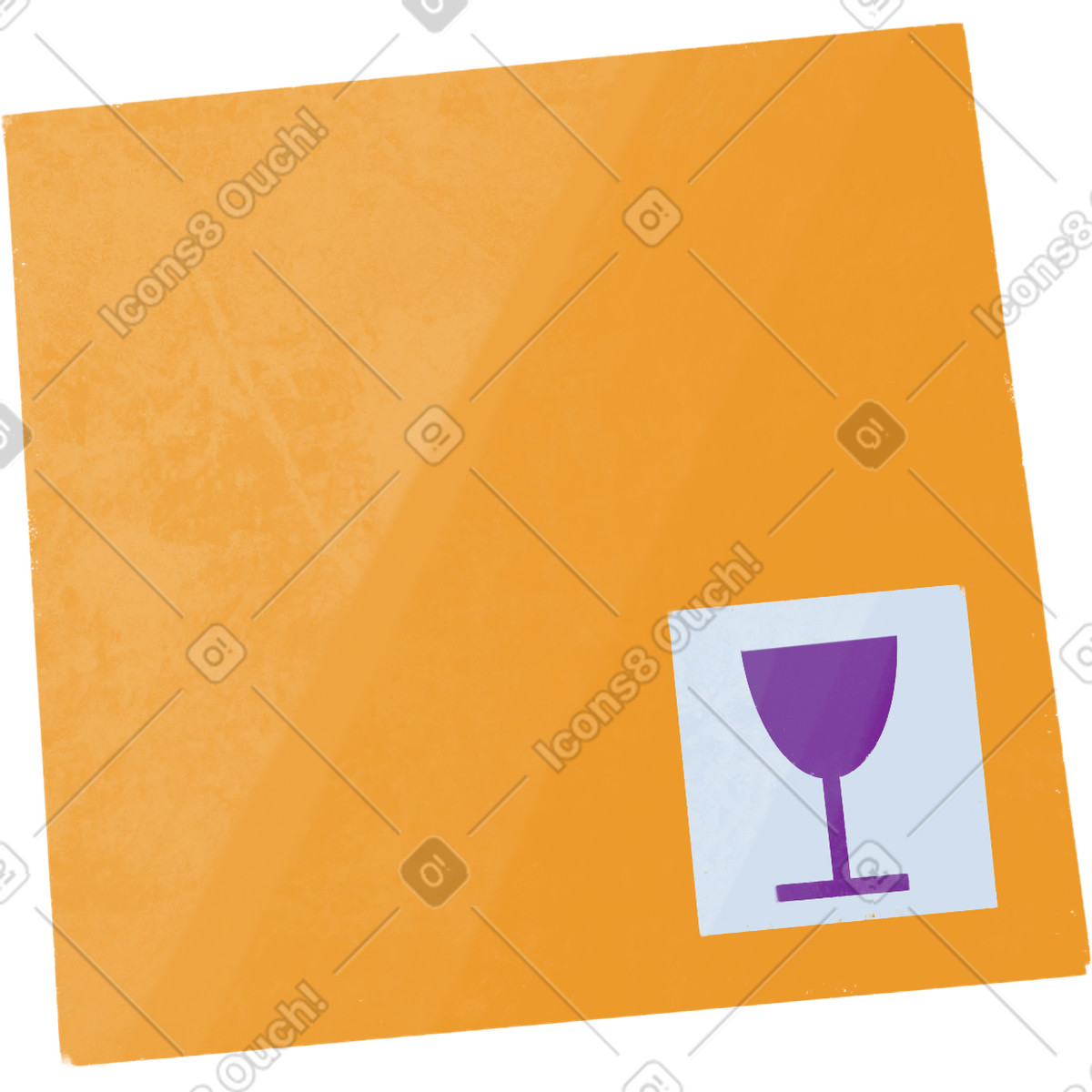 Cardboard box with fragile items-Illustration im Bonbon-Stil als Download in PNG, SVG