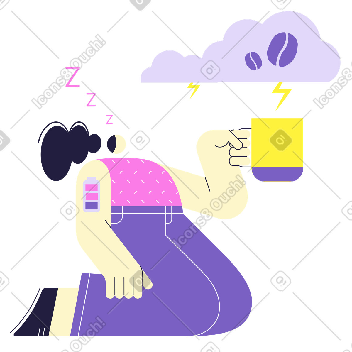 Иллюстрация Мне нужно кофе в стиле Mellow — скачать в форматах PNG, SVG