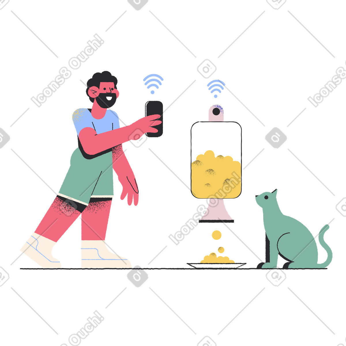Intelligenter lebensmittelspender-Illustration im Pablo-Stil als Download in PNG, SVG