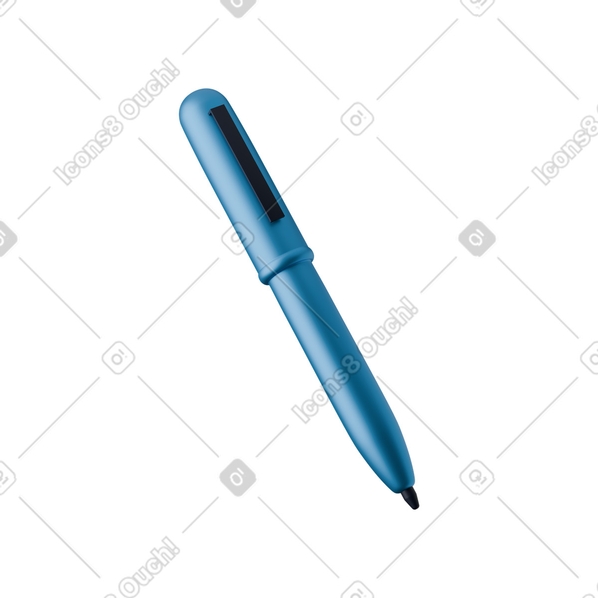 Ilustração de Caneta azul em no estilo 3D Kindy para baixar em PNG, SVG