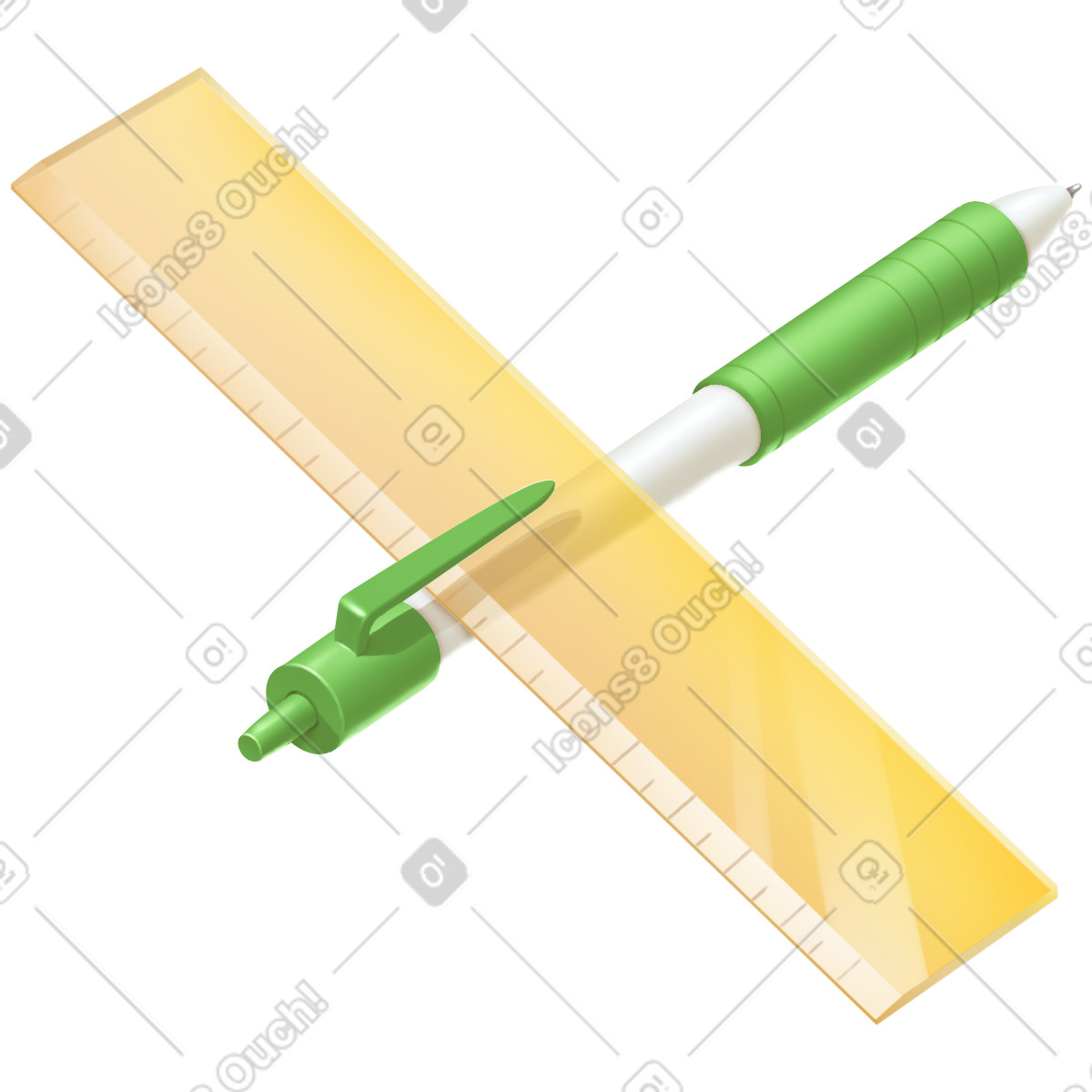Ilustración Pen with ruler en estilo Props a descargar en PNG y SVG