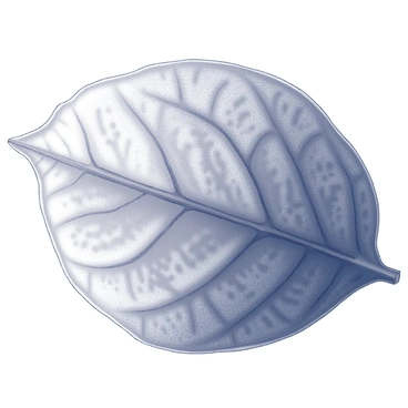 An up-close view of a fig leaf, highlighting its intricate texture and detailed veining. The surface of the leaf is prominently displayed, showcasing the varying shapes and sizes of the veins that create a network across the leaf. The edges of the leaf are slightly serrated, adding to its natural appearance. The light source casts subtle shadows that emphasize the depth and contours of the leaf's surface, enhancing the visual details of its anatomy.