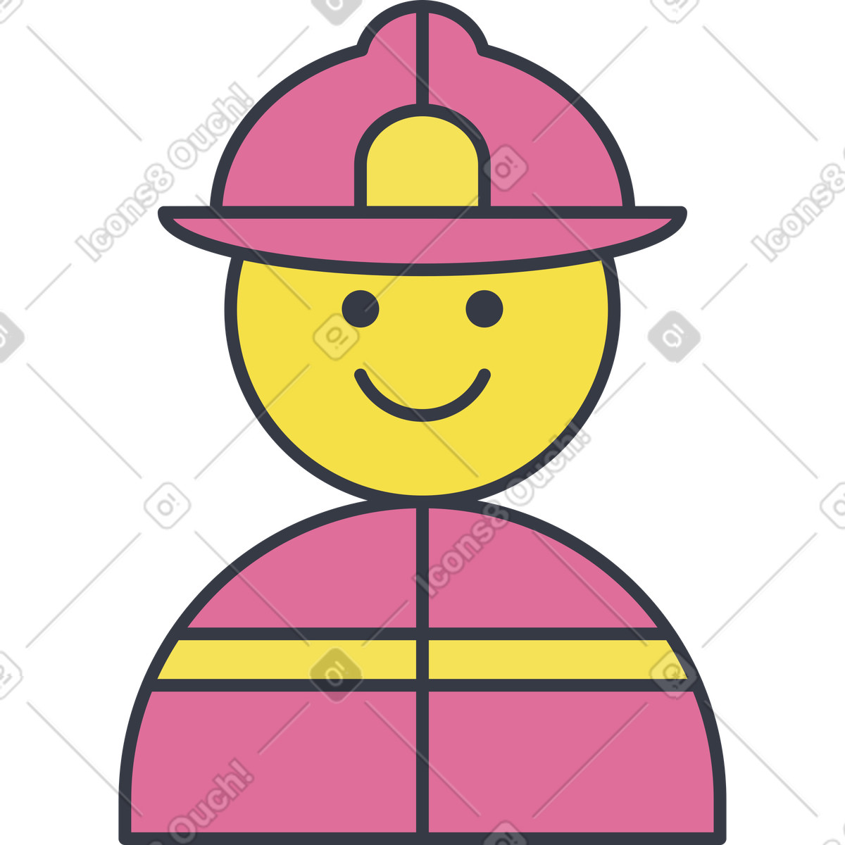 Pompiere illustrazione in stile Abstract scarica in PNG, SVG