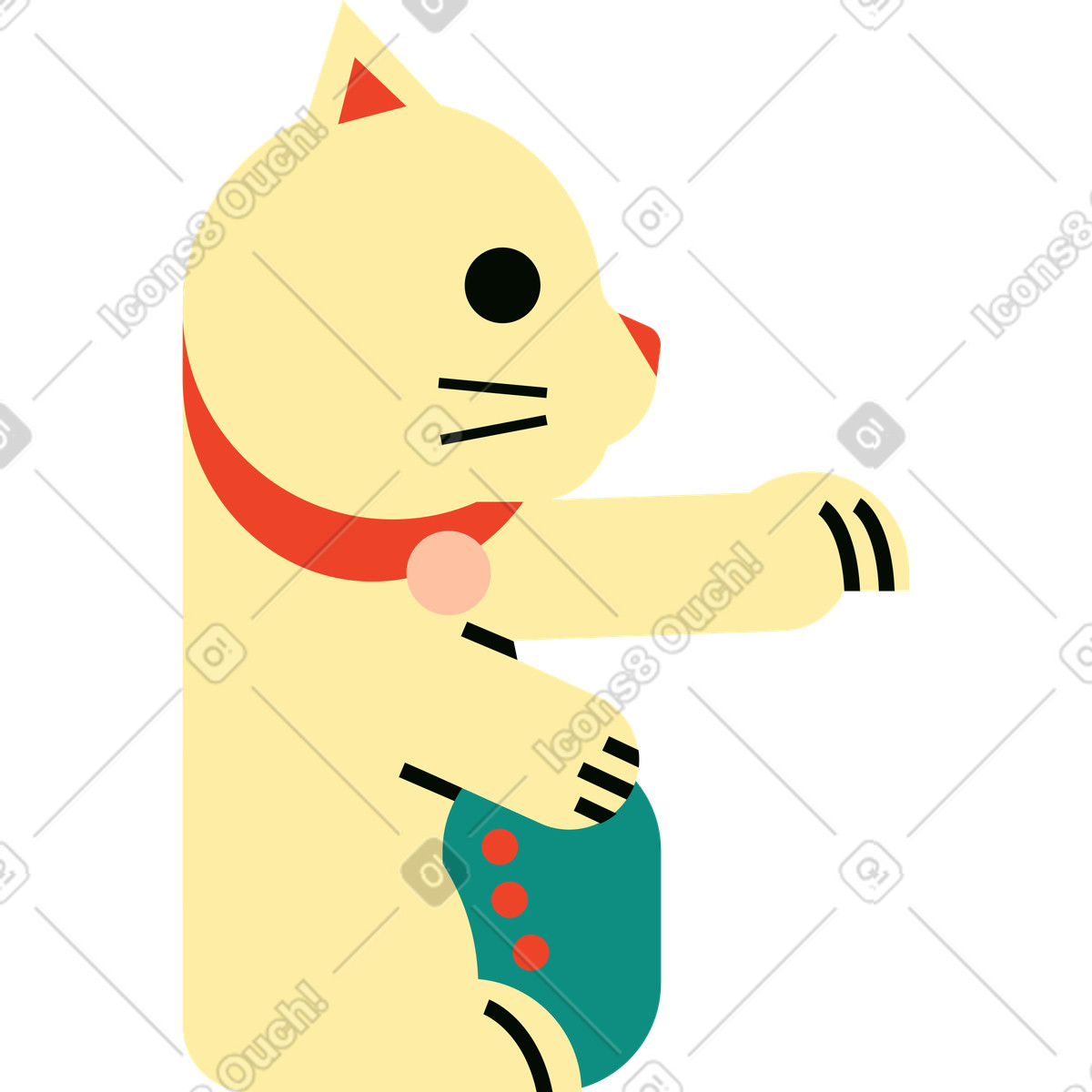 Maneki illustrazione in stile Polar scarica in PNG, SVG