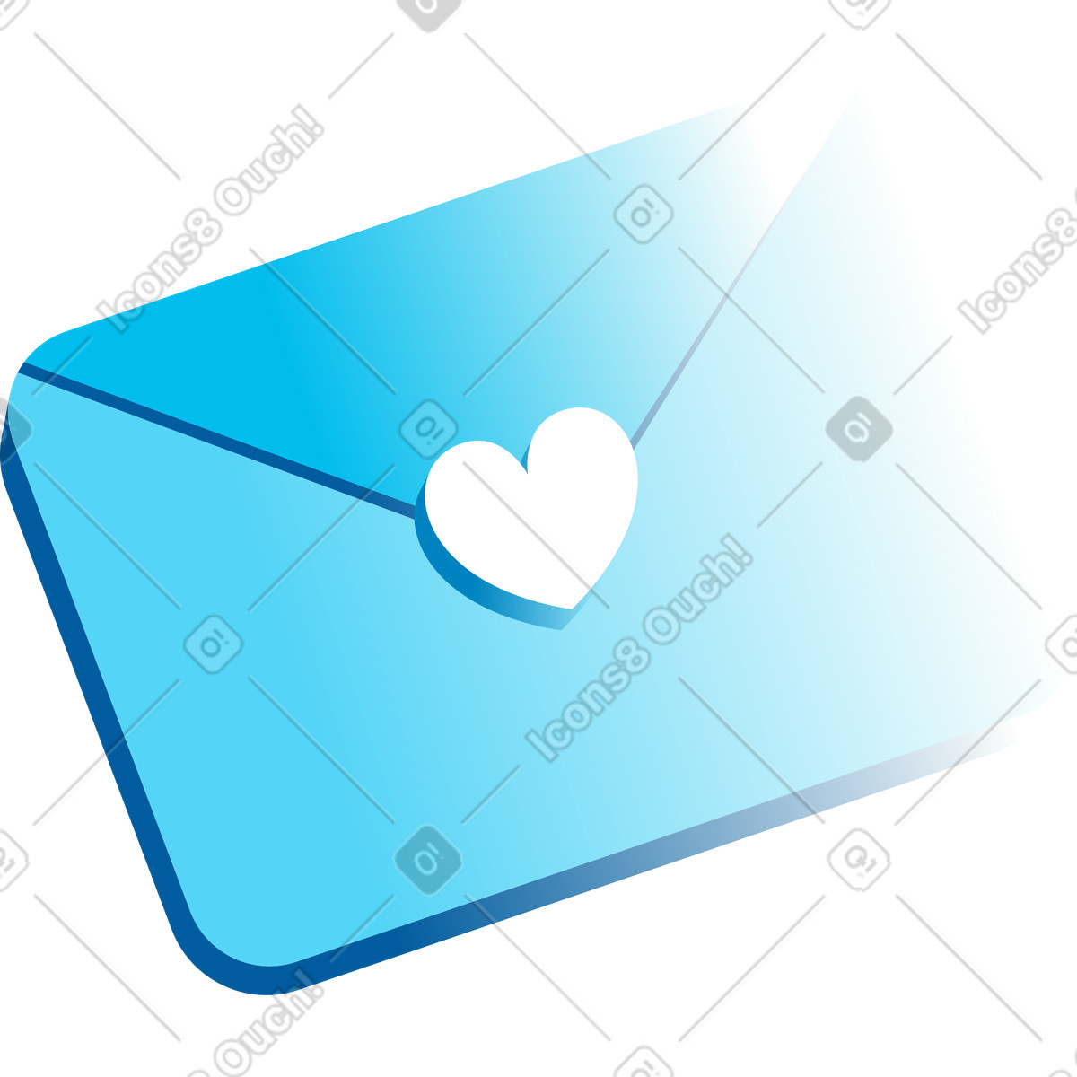Umschlag mit herz-Illustration im Icy-Stil als Download in PNG, SVG