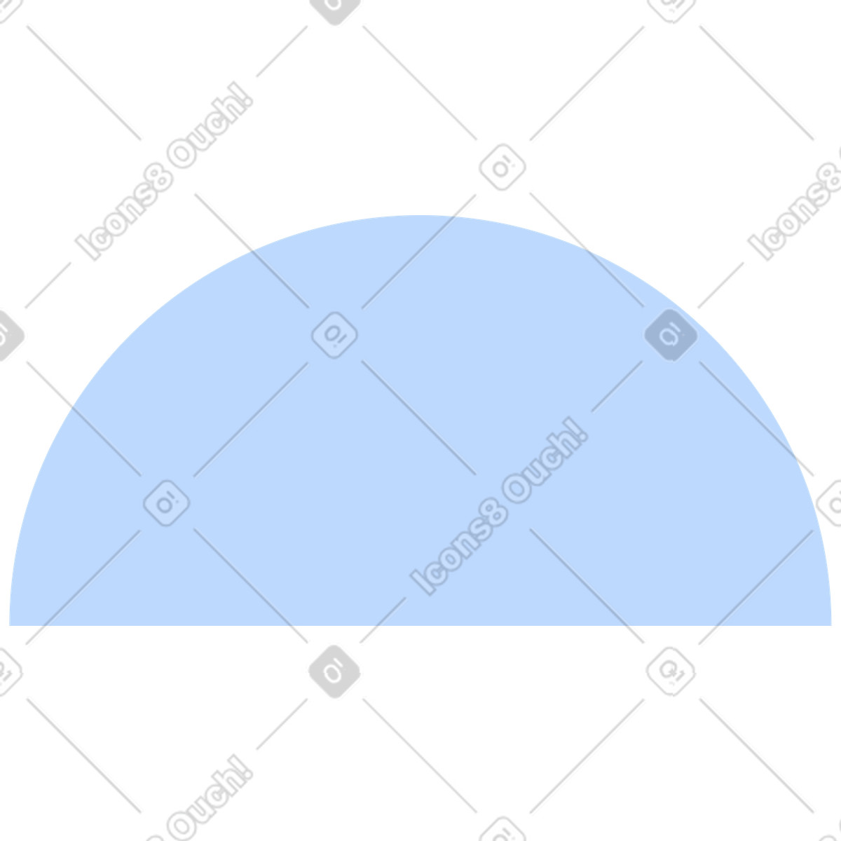 Blue semicircle-Illustration im Marginalia-Stil als Download in PNG, SVG