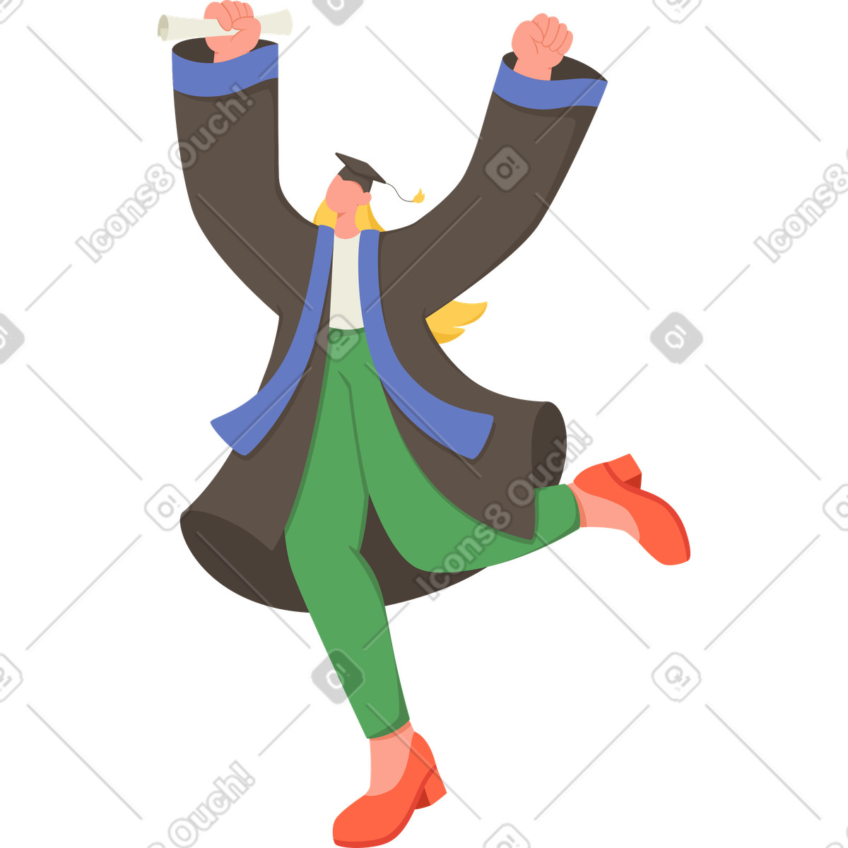 Graduate illustration featuring high-quality clipart graphics for educational themes