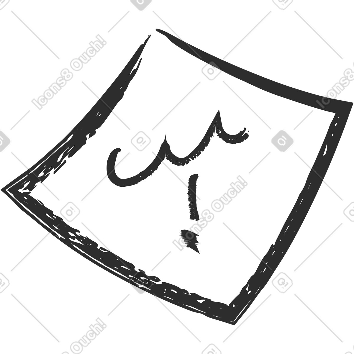 Graphite スタイルの Sticker with text のイラストをPNG、SVG形式でダウンロード