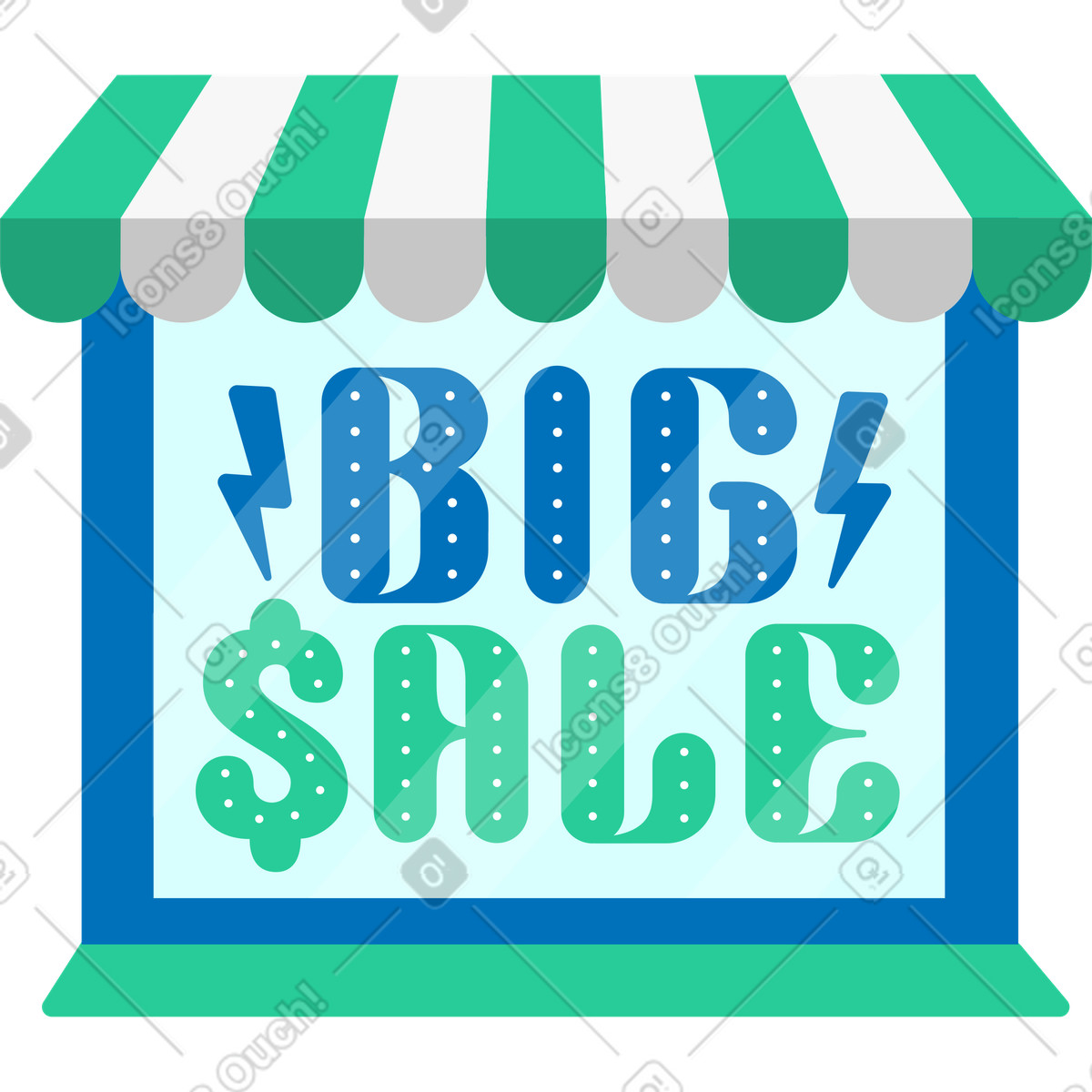Ilustración Texto de tienda gran venta letras en estilo Lettering a descargar en PNG y SVG