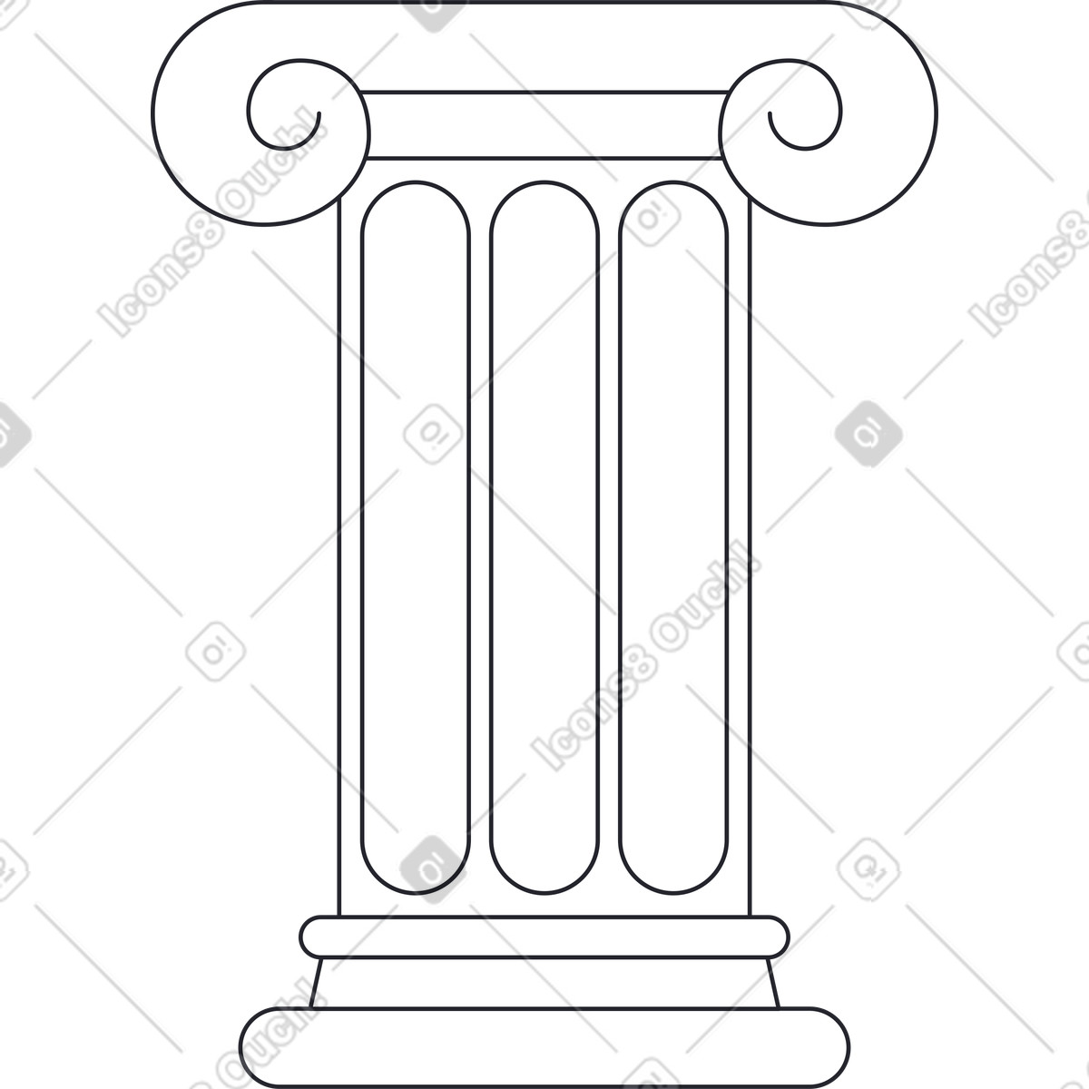 Ilustração de Pedestal antigo branco em no estilo Boba para baixar em PNG, SVG