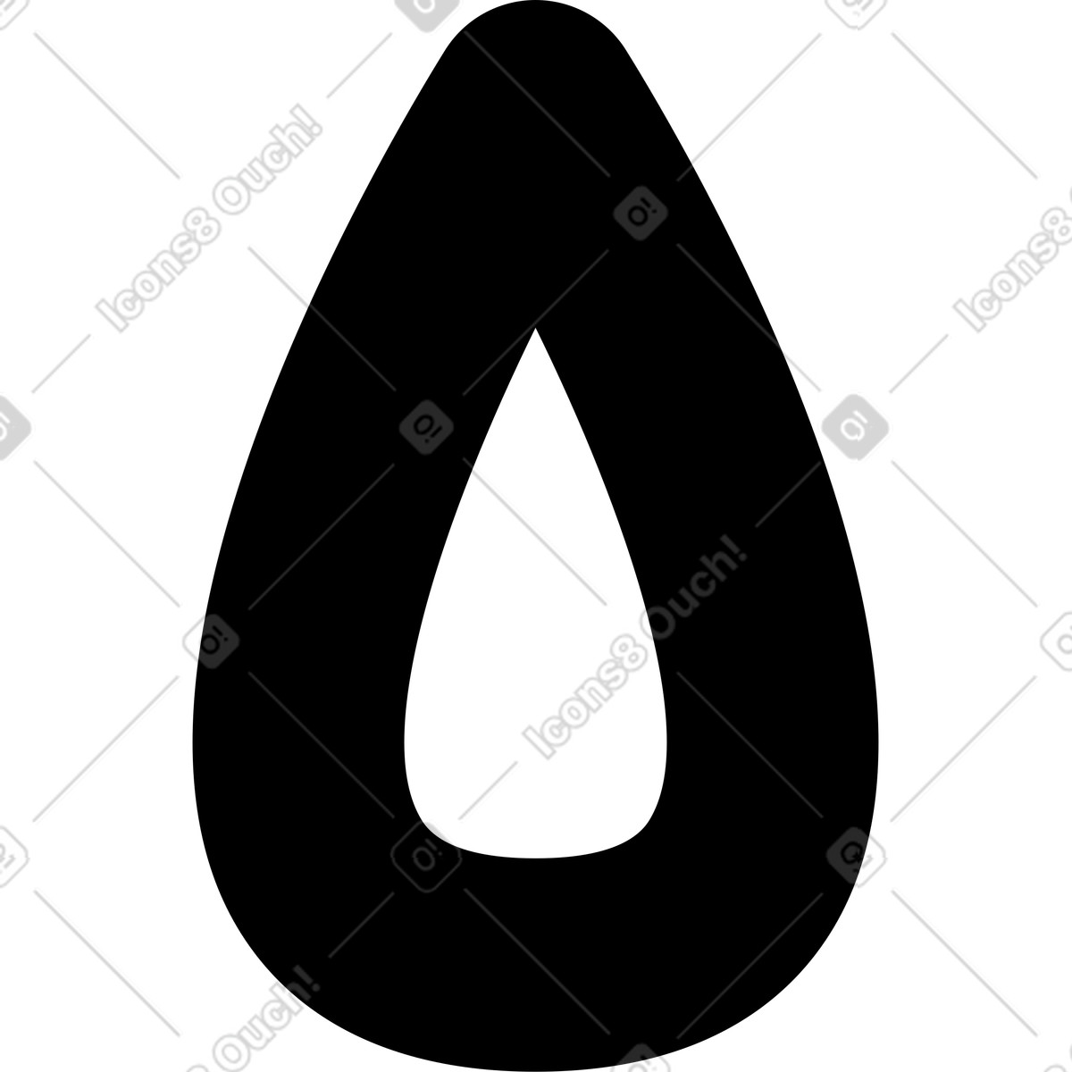 Ilustración Drop water symbol simple white teardrop shape isolated silhouette en estilo Notion Line Art a descargar en PNG y SVG