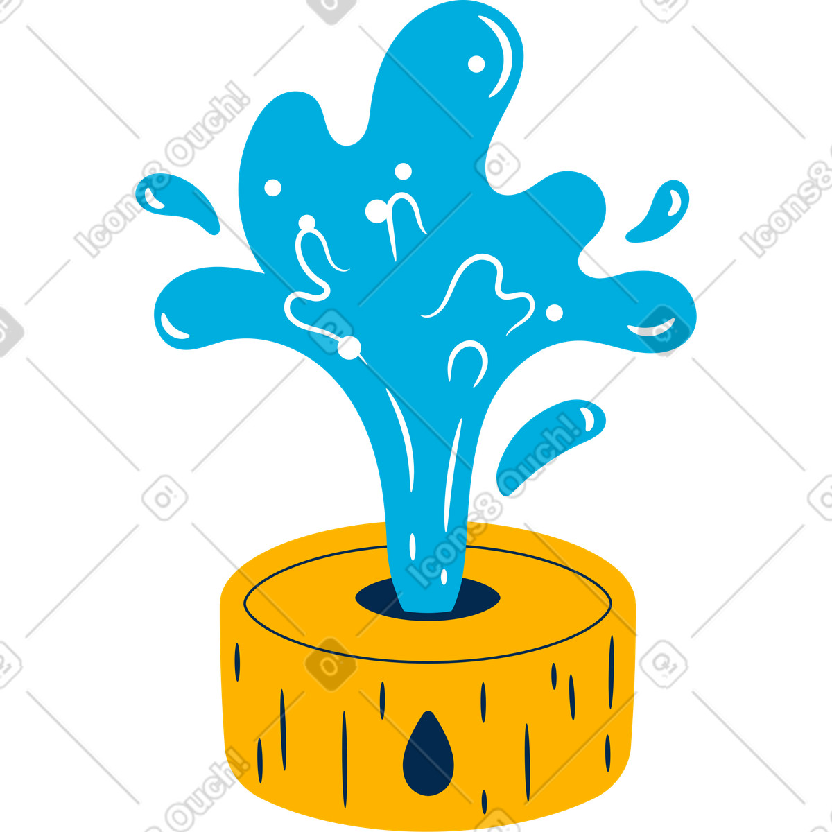 Brunnen-Illustration im Flame-Stil als Download in PNG, SVG