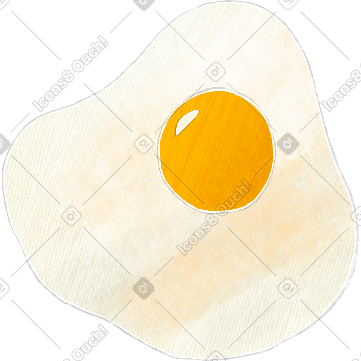 Uovo fritto illustrazione in stile Crafty scarica in PNG, SVG