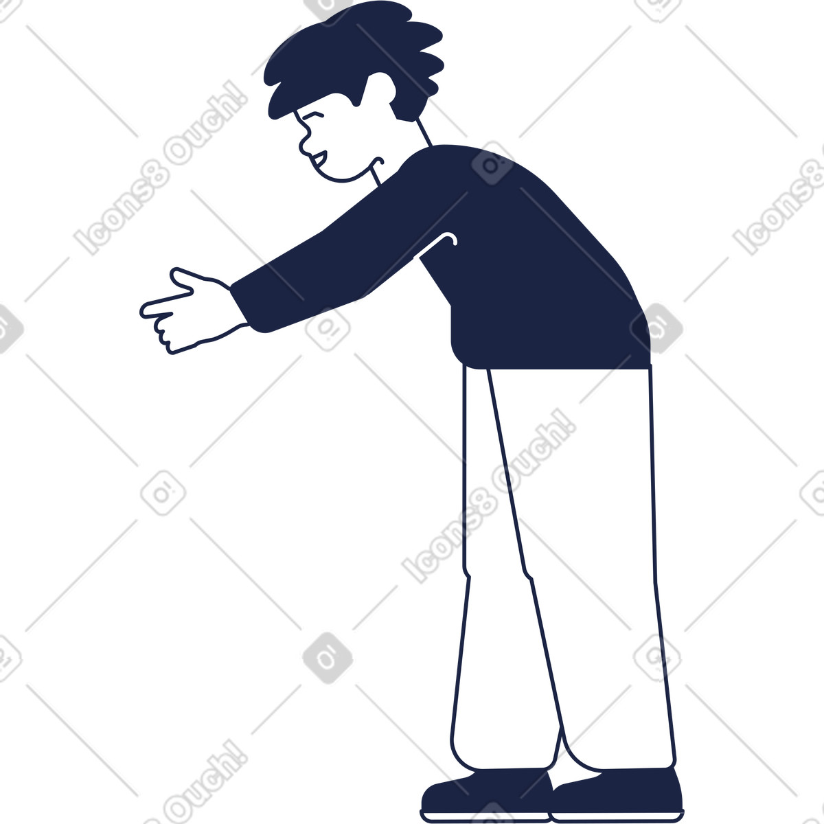 下载 Urban Line 风格的 站立的男孩 插画，支持 PNG、SVG 格式