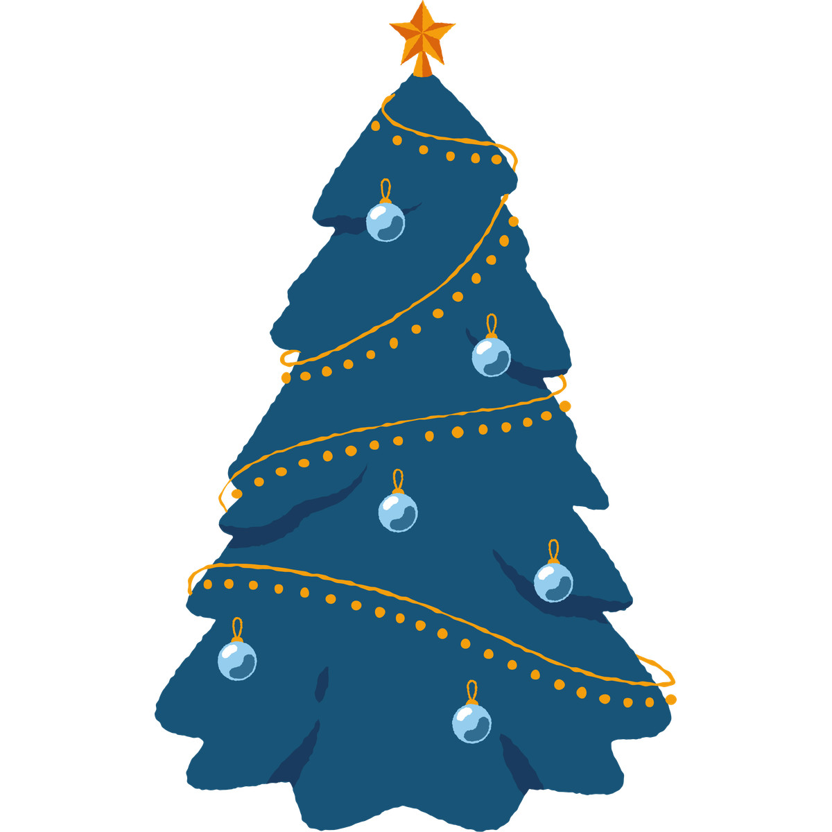 Cherry 스타일의 Christmas tree decorated 일러스트레이션 PNG, SVG 다운로드