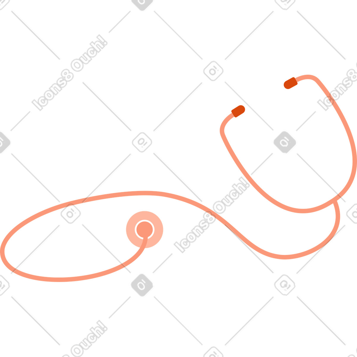 Ilustración Estetoscopio naranja en estilo Orange a descargar en PNG y SVG