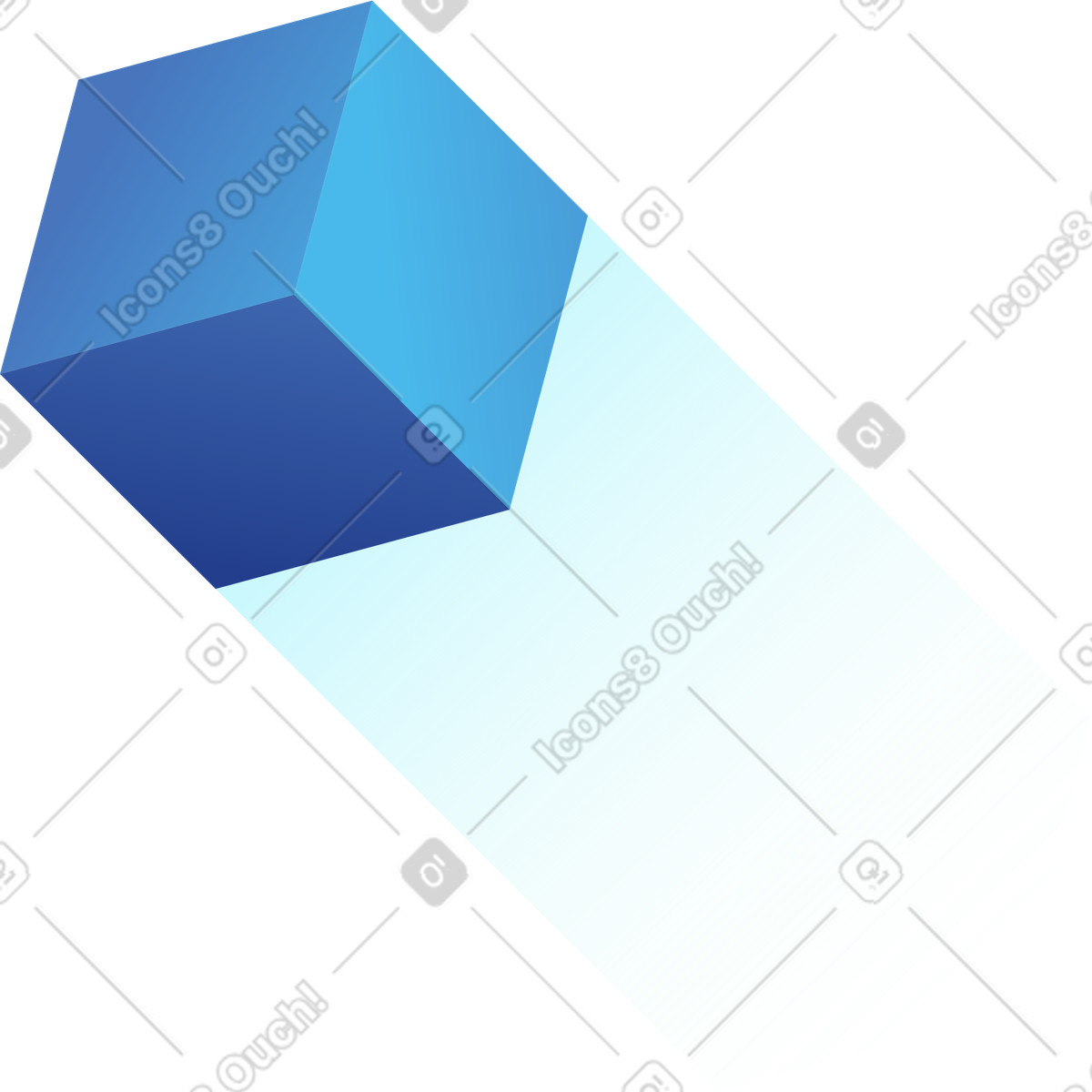 Cube with light illustration in PNG, SVG