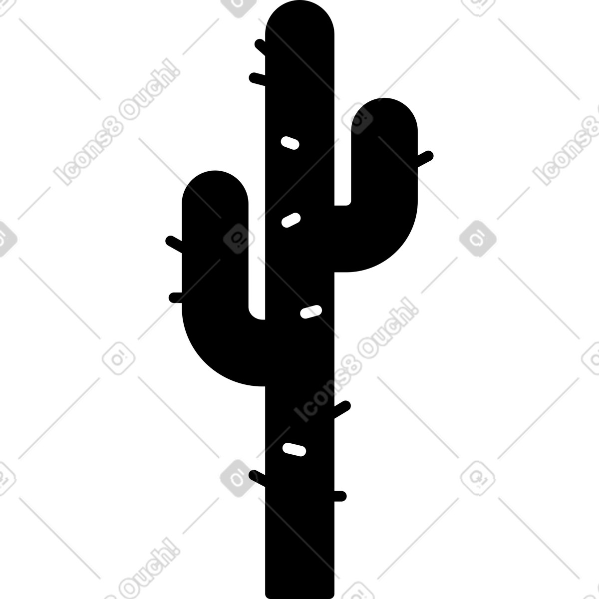 Cactus con spine illustrazione in stile Transistor scarica in PNG, SVG