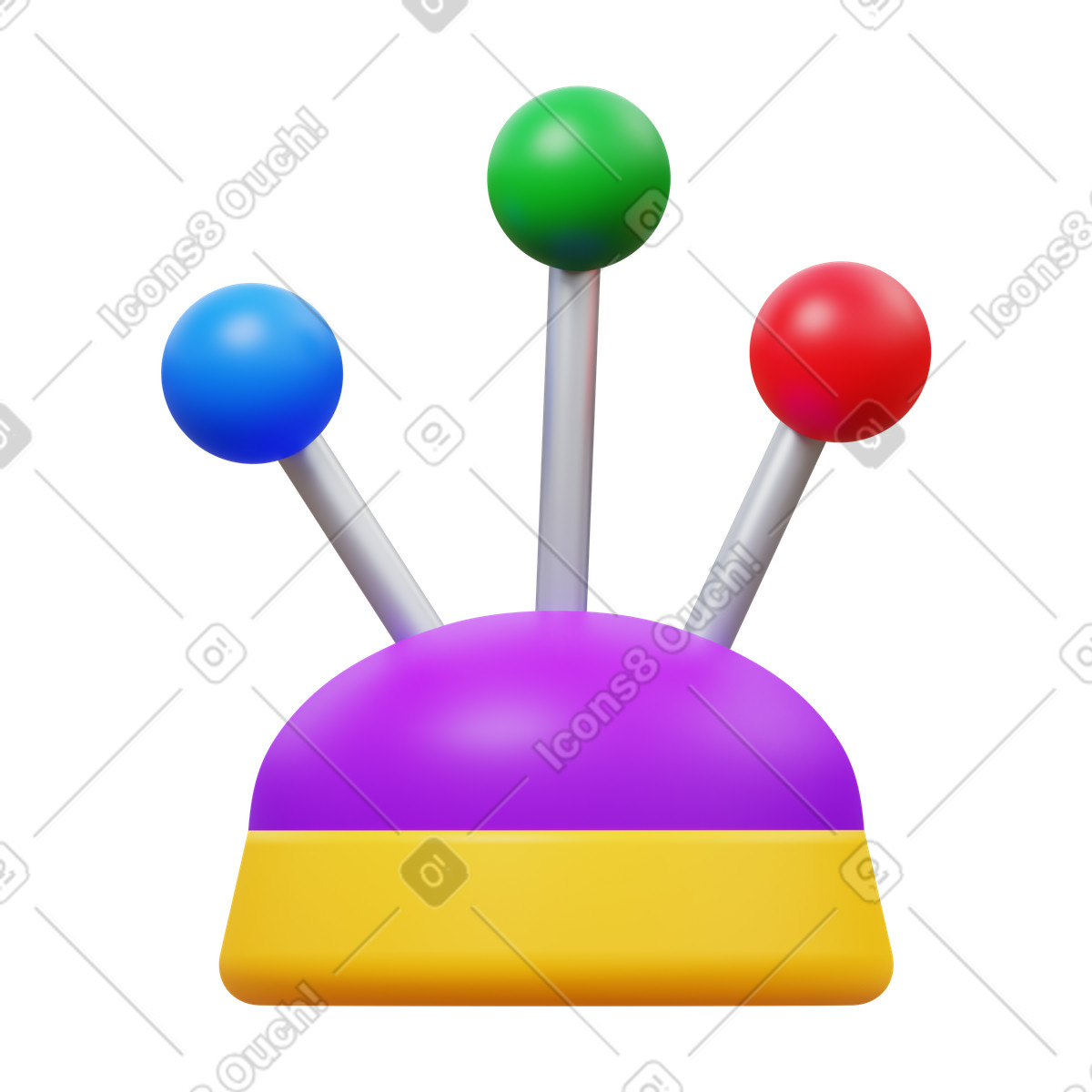 Ilustración Pin cushion en estilo 3D Fluency a descargar en PNG y SVG