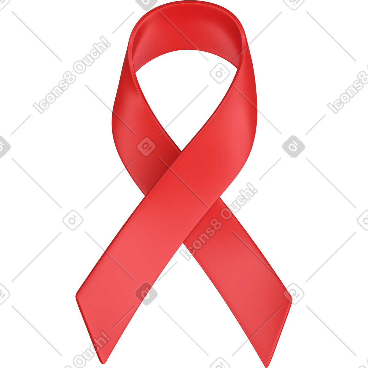 Red ribbon-Illustration im 3D Business-Stil als Download in PNG, SVG