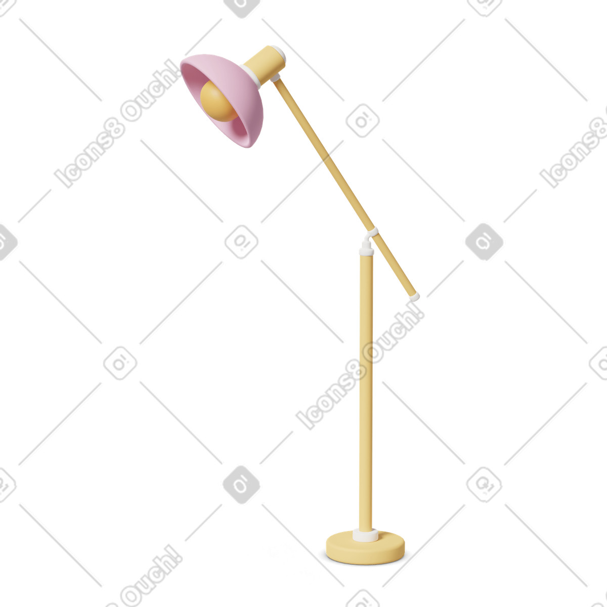 3D Casual life 스타일의 Yellow and pink floor lamp 일러스트레이션 PNG, SVG 다운로드
