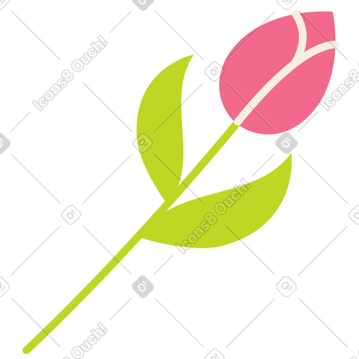Ilustración Tulipán en estilo Juicy a descargar en PNG y SVG