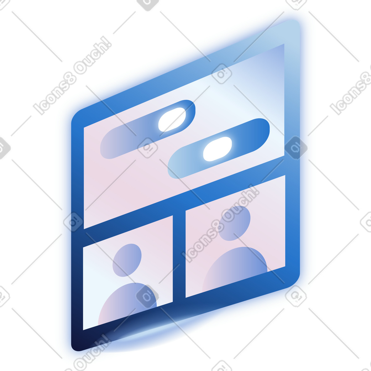 User management dashboard with toggle switches and profile avatars illustration in Dimension style download in PNG, SVG