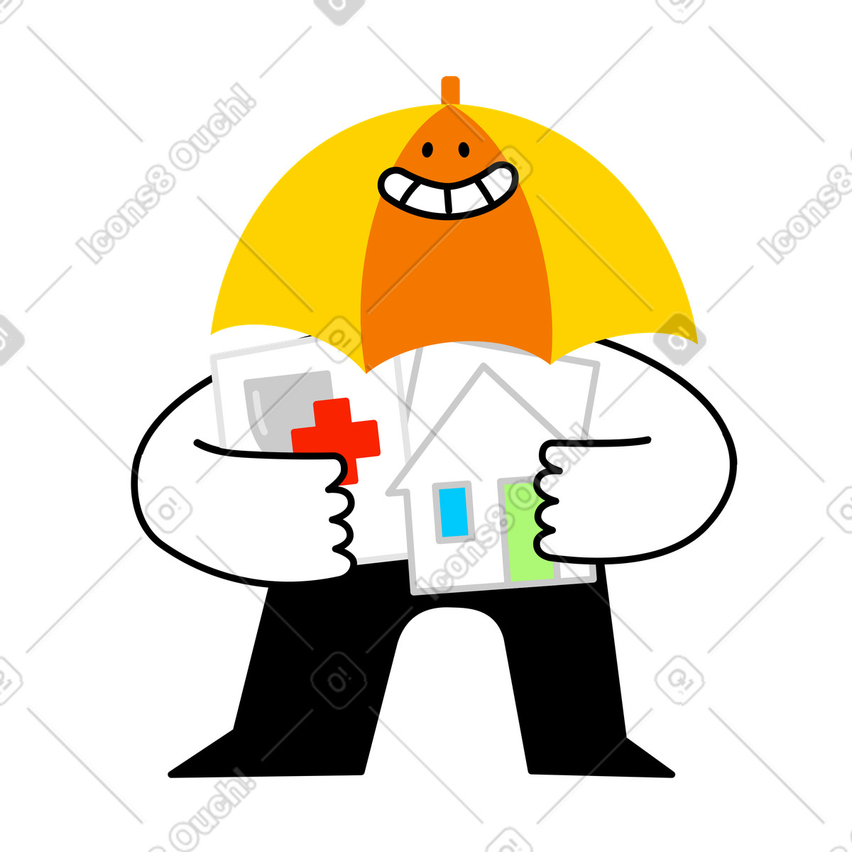 Insurance agent offering services illustration risk management clipart image in PNG SVG GIF